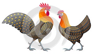 Stylized Chickens - vector illustration