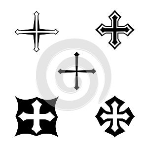 Stylized christian cross set