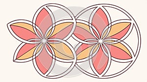 Stylized circular floral pattern with vibrant flower elements, nature art vector design Generative AI