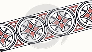 Stylized Circular Geometric Pattern Border Design, vector design Generative AI