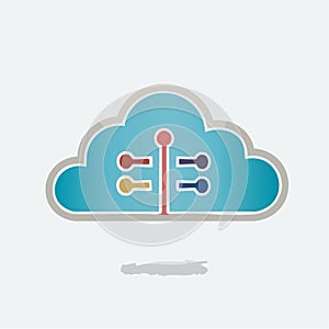 Stylized Cloud Computing Circuit Icon