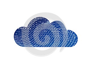 Digital cloud with binary pattern