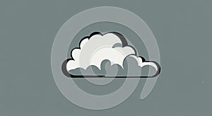 Stylized Cloud Icon on Grey Background