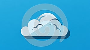 Is a solid flat blue enhancing the cloud s appearance and creating a