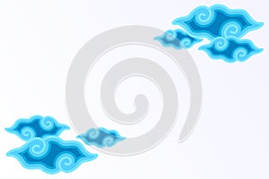 Cloudy pattern from Indonesia called Mega Mendung as copy space background