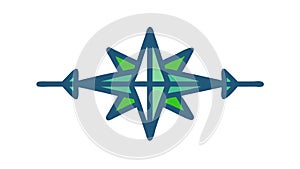 Stylized Compass Rose Icon for Navigation and Adventure, vector design Generative AI