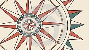 Stylized Compass Rose with Radial Patterns, vector design Generative AI