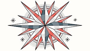 Stylized Compass Rose Vector for Modern Directional Graphics, vector design Generative AI