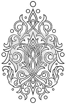 Stylized contour Victorian Gothic ornament