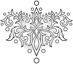 Stylized contour Victorian Gothic ornament