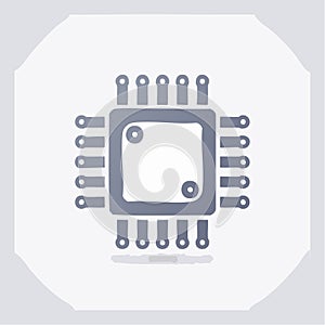Stylized CPU Microchip Technology Icon