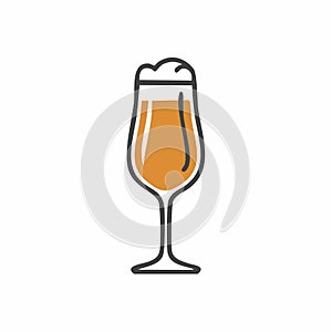 Stylized Craft Beer Glass Icon Vector