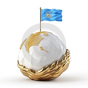Golden Globe with Flag: Elegant 3D Render photo
