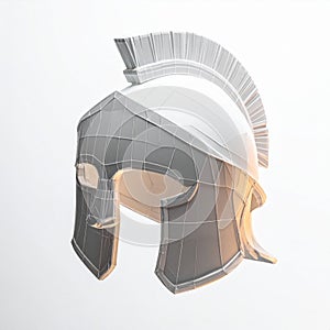 Stylized 3D Model of a Spartan Helmet