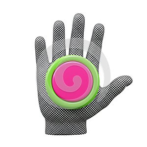 Stop Button on Dotted Hand