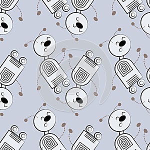 stylized dancing robots - graphics. Machine Revolt, Artificial Intelligence, Automation. robotization. Design elements