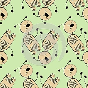 stylized dancing robots - graphics. Machine Revolt, Artificial Intelligence, Automation. robotization. Design elements