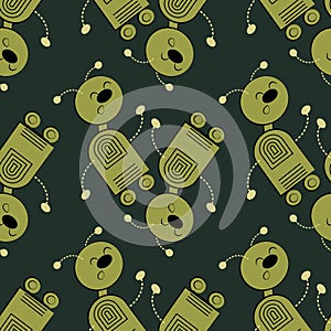 stylized dancing robots - graphics. Machine Revolt, Artificial Intelligence, Automation. robotization. Design elements