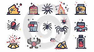 Stylized danger symbols and funny warnings.