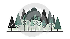Stylized Dark Forest Silhouette Vector, vector design Generative AI