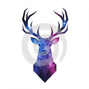 Stylized deer head illustration with a galaxy pattern