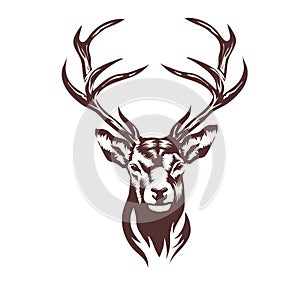 Stylized deer head vector illustration