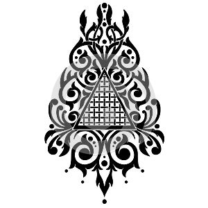 Stylized delta victorian gothic ornament