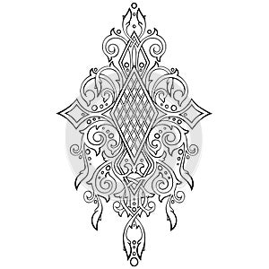 Stylized diamond gothic ornament