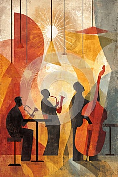 Jazz Trio in Silhouette photo