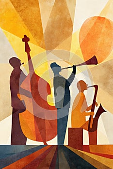 Jazz Trio in Silhouette photo