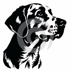 Stylized Dog Silhouette Svg Cutout: Black And White Cad Design photo