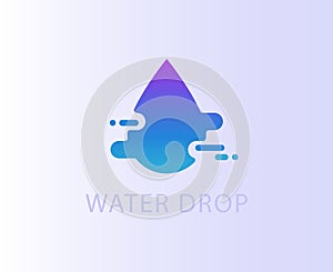 Stylized drop, water movement symbol, logo, icon photo