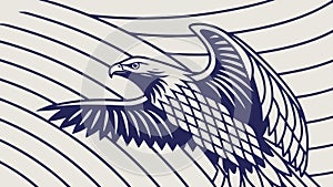 A Stylized Eagle in Flight with Dynamic Lines, vector design Generative AI