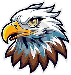 Stylized Eagle Head Sticker Vector for Nature and Wildlife Branding photo