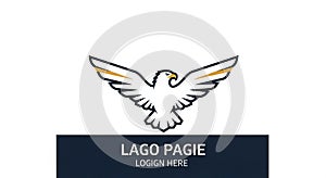 Stylized eagle logo featuring an eagle with outstretched wings, outlined in black with gold accents