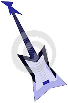 Stylized Electric guitar in blue isolated