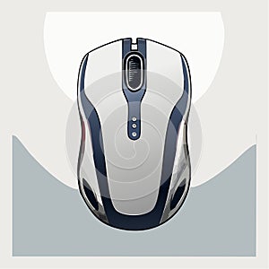 Stylized Ergonomic Computer Mouse Vector Art