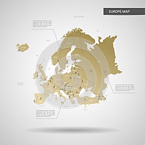 Stylized Europe map vector illustration.