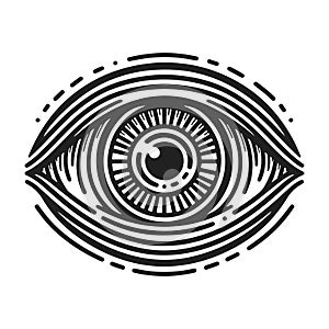 Stylized eye on white background