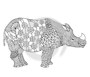 Stylized fantasy patterned Rhinoceros