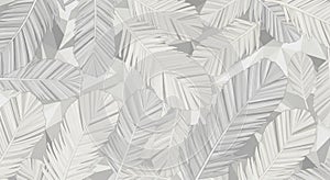 Stylized feathers in shades of white