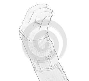 Stylized female hand with wrist support