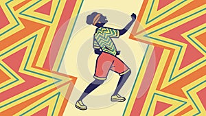 Stylized Figure on Abstract Geometric Pattern for Modern Art, vector design Generative AI