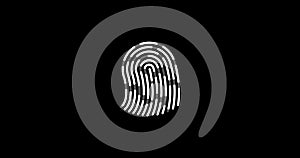 Stylized Finger print animated icon. Fingerprint lock secure concept motion design. Security logo icon animation of