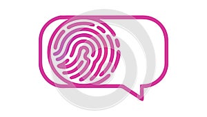 Stylized Fingerprint Speech Bubble Icon Vector, vector design Generative AI