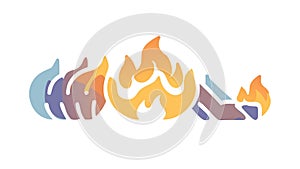 Stylized Fire Flames, Dynamic Energy Element, vector design Generative AI