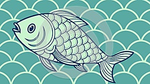 Stylized Fish with Scale Pattern, Aquatic Design, vector design Generative AI