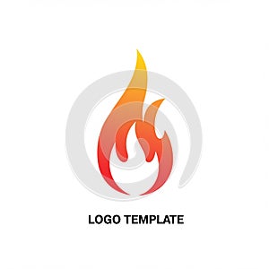 Stylized flame logo with a gradient from yellow at the top to red at the bottom, set
