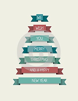 Stylized flat Christmas tree.