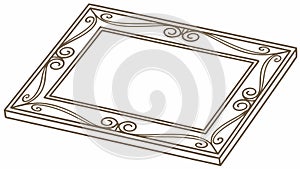 Stylized Floral Corner Rectangular Frame, vector design Generative AI